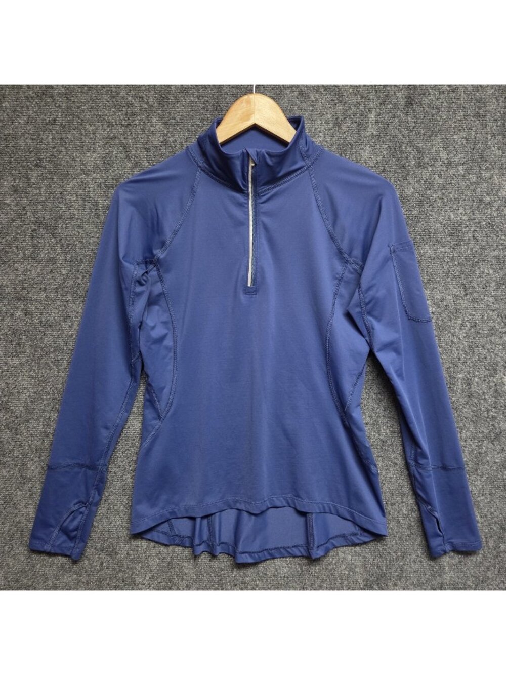 BloqUV Zip Top Women's Medium Blue UPF 50+ Sun Protective Active Mock Neck FLAW